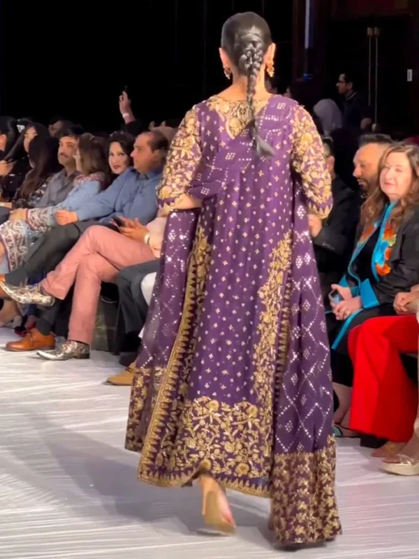 PURPLE BRIDAL DRESS BY HARIS SHAKEEL - Image 2