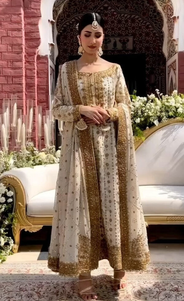 WHITE IVORY DRESS BY HARIS SHAKEEL