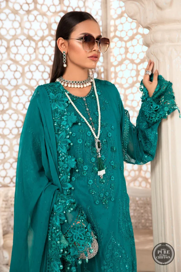 DEEP SEA GREEN CHIFFON SUIT |MPC 22 203 - Image 3