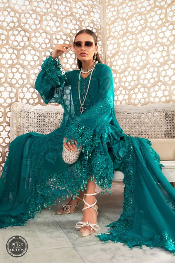 DEEP SEA GREEN CHIFFON SUIT |MPC 22 203 - Image 2