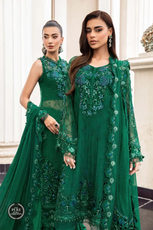 EMERALD GREEN CHIFFON SUIT | MPC 23 108 - Image 3