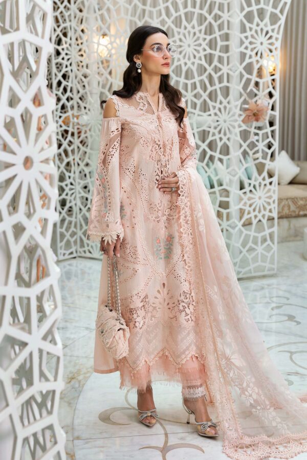 3 PIECE UNSTITCHED EMBROIDERED DOBBY LAWN SUIT-D-2513-A