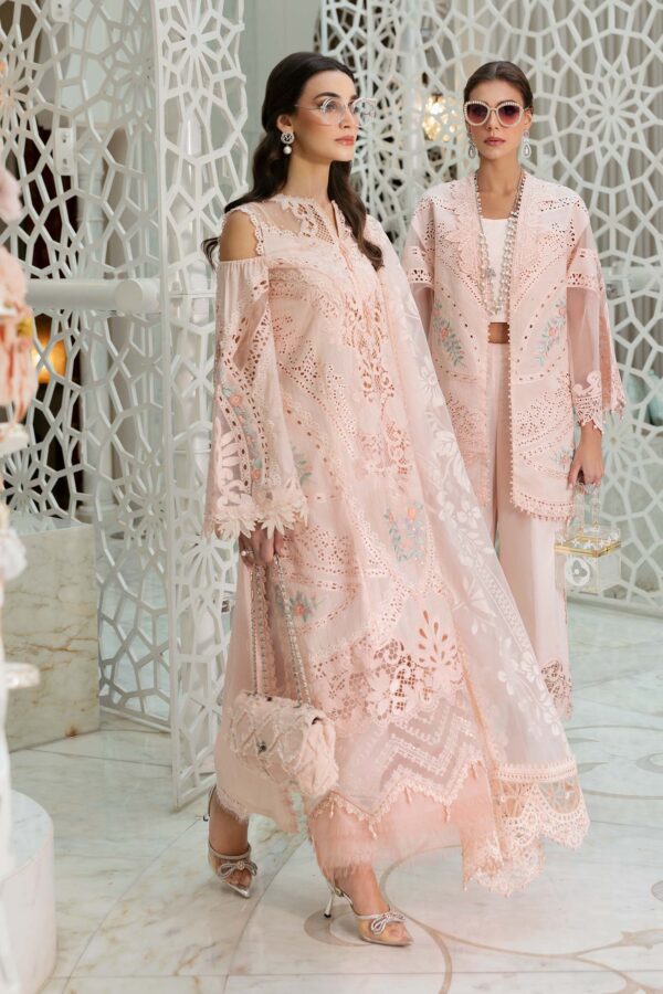 3 PIECE UNSTITCHED EMBROIDERED DOBBY LAWN SUIT-D-2513-A - Image 2