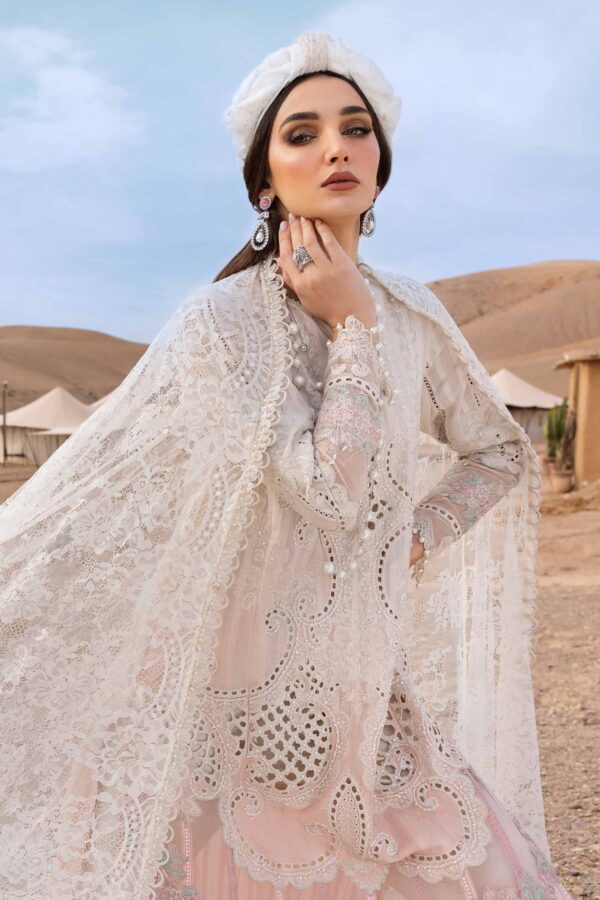 3 PIECE UNSTITCHED EMBROIDERED DOBBY LAWN SUIT-D-2515-A - Image 6