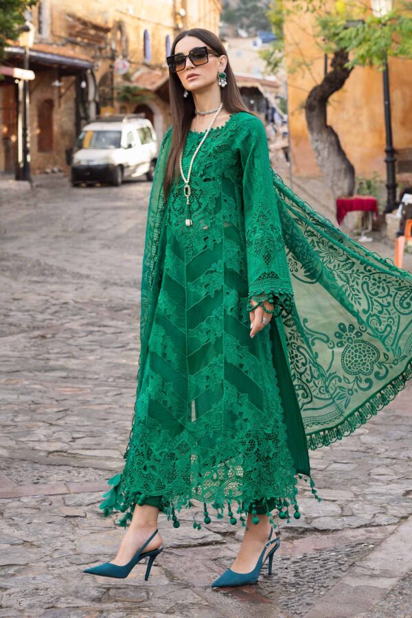 3 PIECE UNSTITCHED EMBROIDERED LAWN SUIT-D-2508-B - Image 5