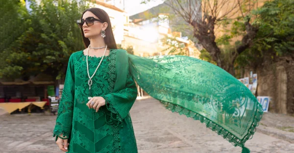 3 PIECE UNSTITCHED EMBROIDERED LAWN SUIT-D-2508-B - Image 6