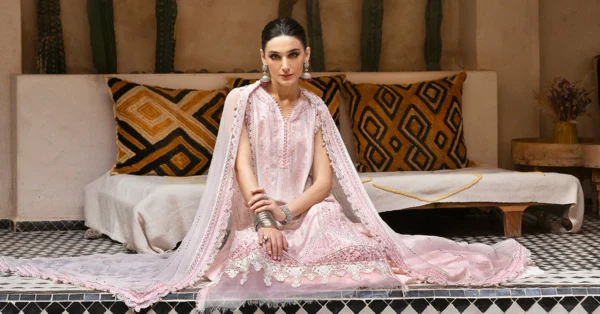 3 PIECE UNSTITCHED EMBROIDERED LAWN SUIT | D-2511-A - Image 6