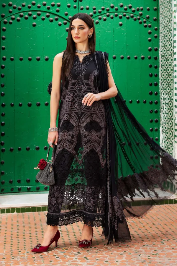 3 PIECE UNSTITCHED EMBROIDERED LAWN SUIT - D 2512 B