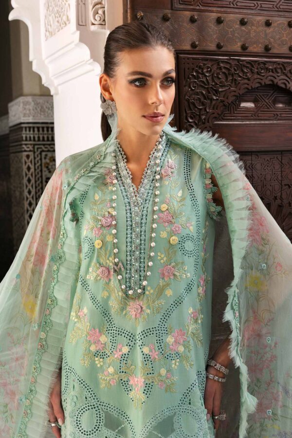 3 PIECE UNSTITCHED EMBROIDERED LAWN SUIT-D-2514-A - Image 3