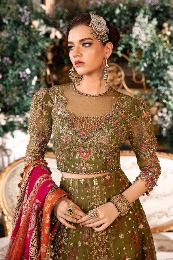 3 PIECE UNSTITCHED EMBROIDERED ORGANZA SUIT-BD-2906 - Image 2