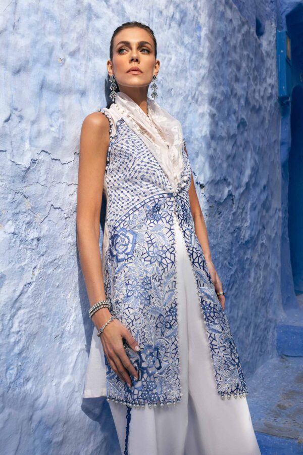 3 PIECE UNSTITCHED EMBROIDERED PAPER COTTON SUIT-D-2510-A - Image 5