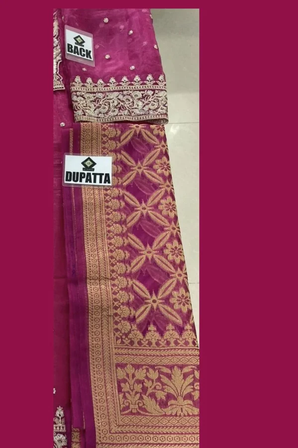 ORGANZA WITH BANARSI JACQUARD DUPATTA-ISFAHAN - Image 6