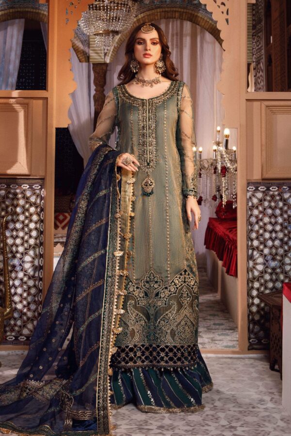UNSTITCHED MBROIDERED - PEACOCK SHADES (BD-2508) - Image 3