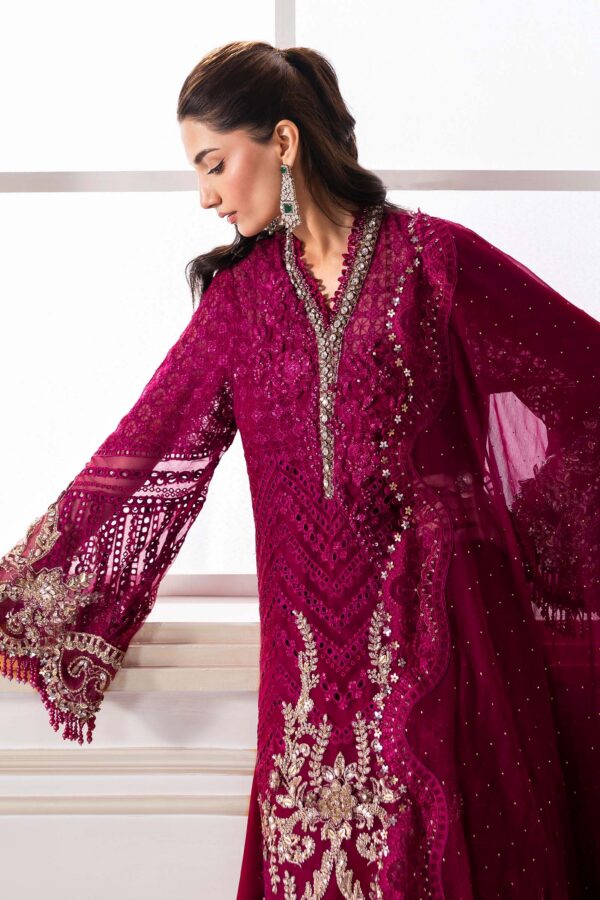 3 PIECE UNSTITCHED EMBROIDERED CHIFFON SUIT BD-3003 - Image 2