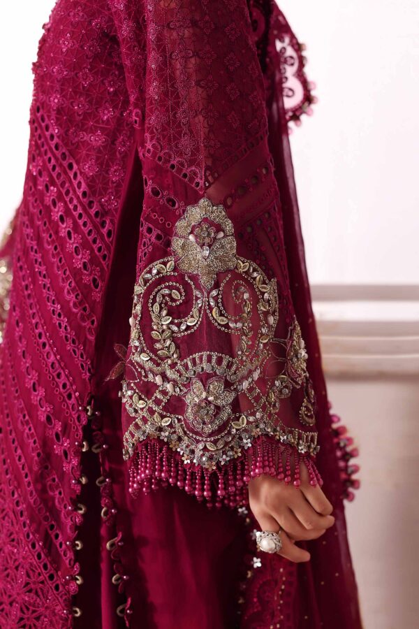 3 PIECE UNSTITCHED EMBROIDERED CHIFFON SUIT BD-3003 - Image 3