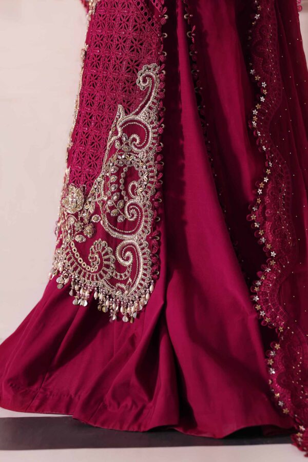 3 PIECE UNSTITCHED EMBROIDERED CHIFFON SUIT BD-3003 - Image 4