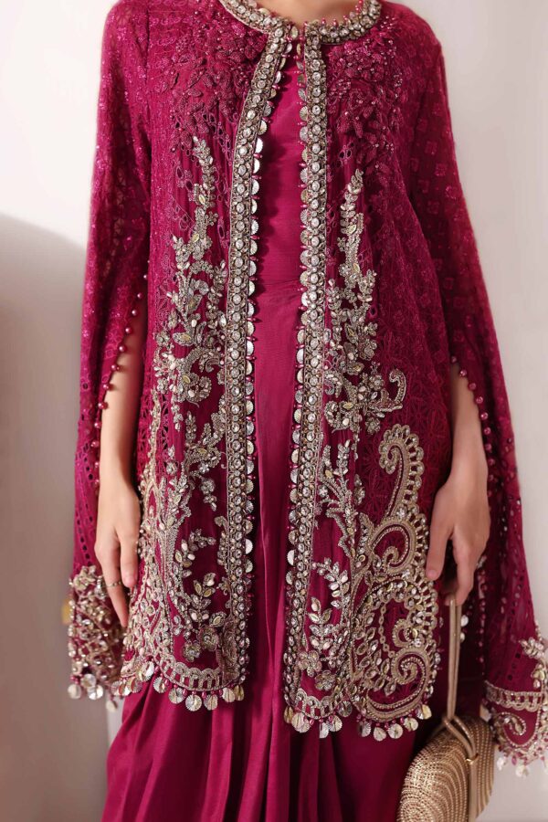 3 PIECE UNSTITCHED EMBROIDERED CHIFFON SUIT BD-3003 - Image 5