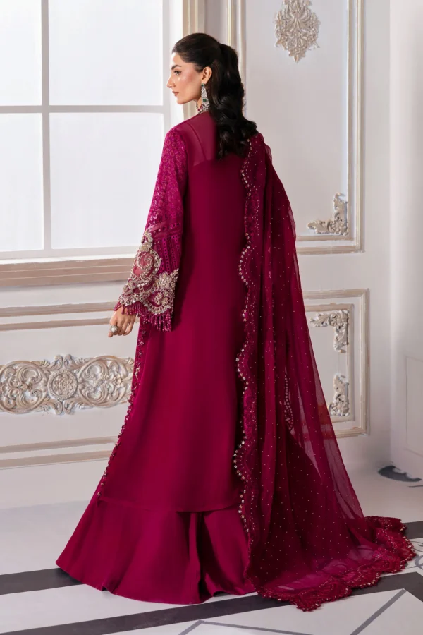3 PIECE UNSTITCHED EMBROIDERED CHIFFON SUIT BD-3003 - Image 6