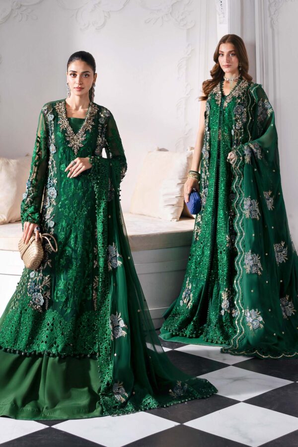 3 PIECE UNSTITCHED EMBROIDERED CHIFFON SUIT BD-3008 - Image 2