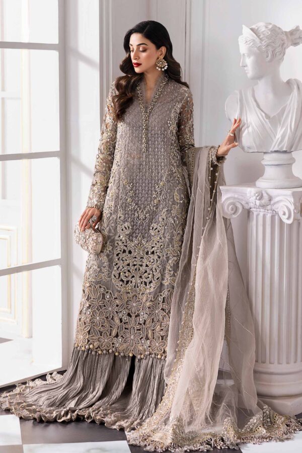 3 PIECE UNSTITCHED EMBROIDERED ORGANZA SUIT BD-3006