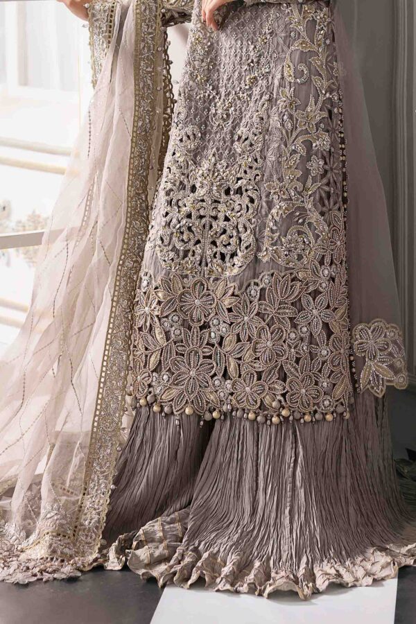 3 PIECE UNSTITCHED EMBROIDERED ORGANZA SUIT BD-3006 - Image 5