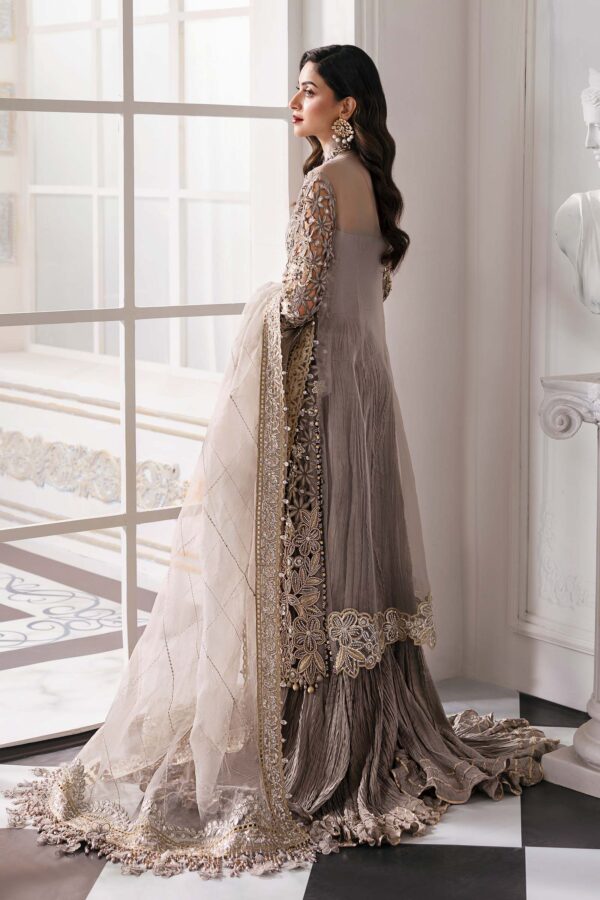 3 PIECE UNSTITCHED EMBROIDERED ORGANZA SUIT BD-3006 - Image 6