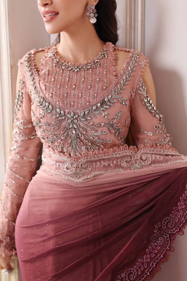 EMBROIDERED CHIFFON SAREE BD-3001 - Image 4