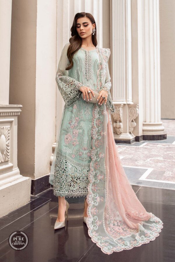 UNSTITCHED CHIFFON MPC-23-104 MINT GREEN
