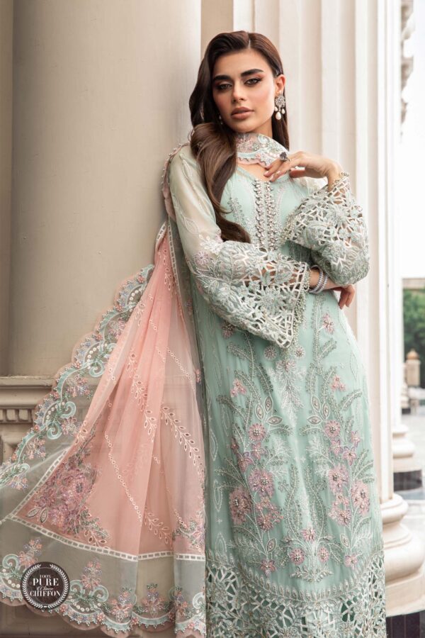 UNSTITCHED CHIFFON MPC-23-104 MINT GREEN - Image 3