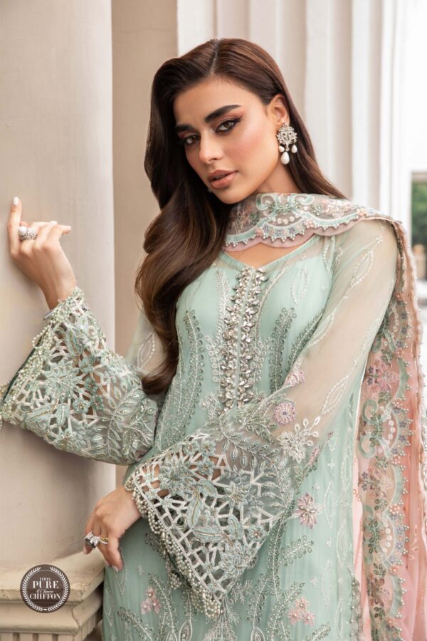 UNSTITCHED CHIFFON MPC-23-104 MINT GREEN - Image 4