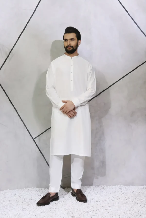 Plain White Kurta Pajama